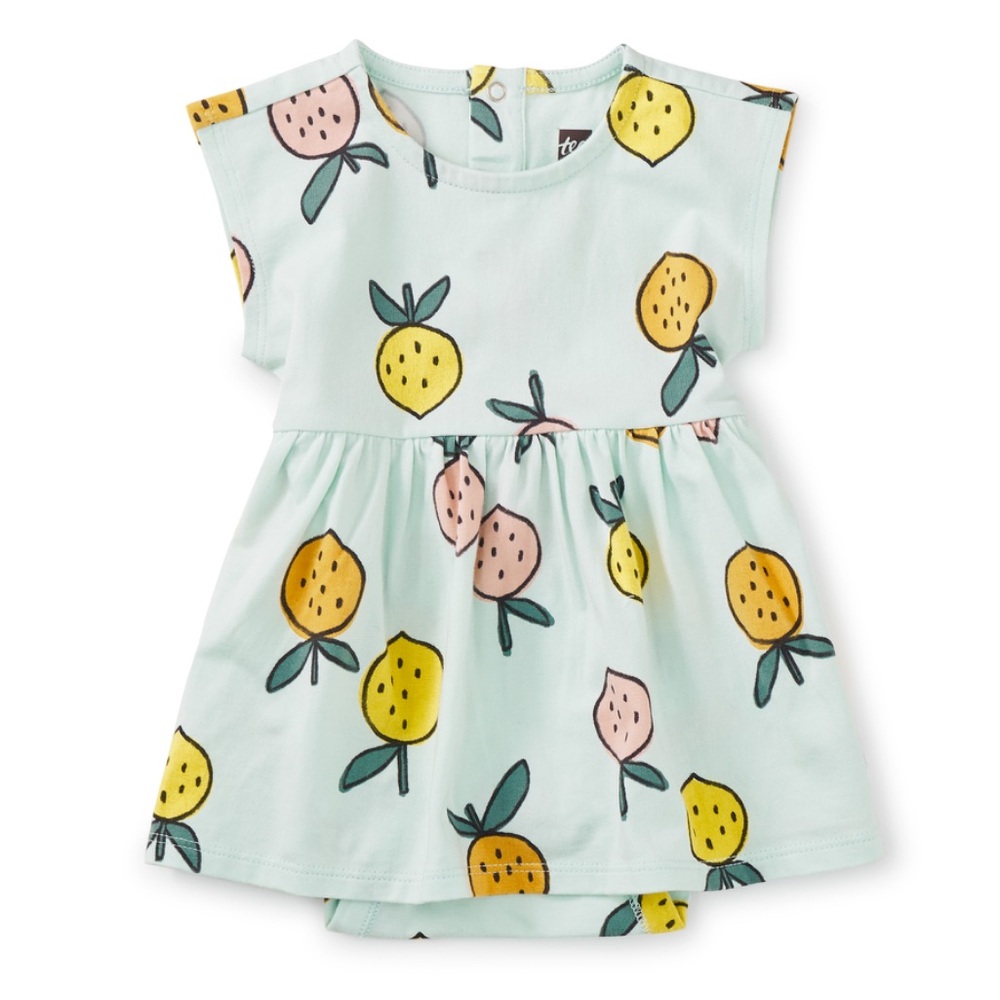 🍋NWT TEA COLLECTION LOTSA LEMONS PRINT IN CREAM SIZE 0-3M🍋